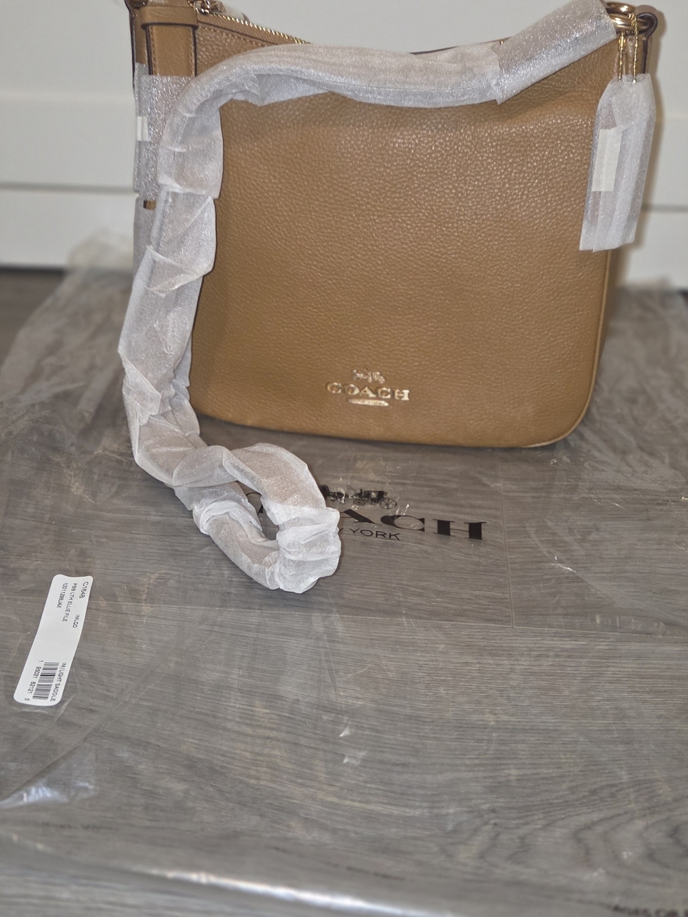 Coach Pebble Leather Crossbody Bag in Saddle Brown with Gold Hardware